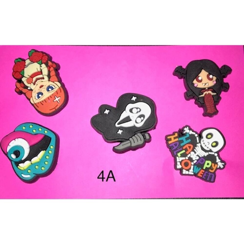 Charms/Shoe Charms, Backpack, Purse, Bag Scary Movie Halloween Theme 5 Pcs/4A